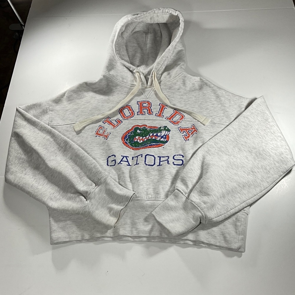 Russell Athletic Florida Gators Cropped Hoodie Grey Heather Graphic L 12-14